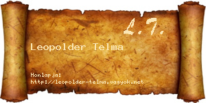 Leopolder Telma névjegykártya